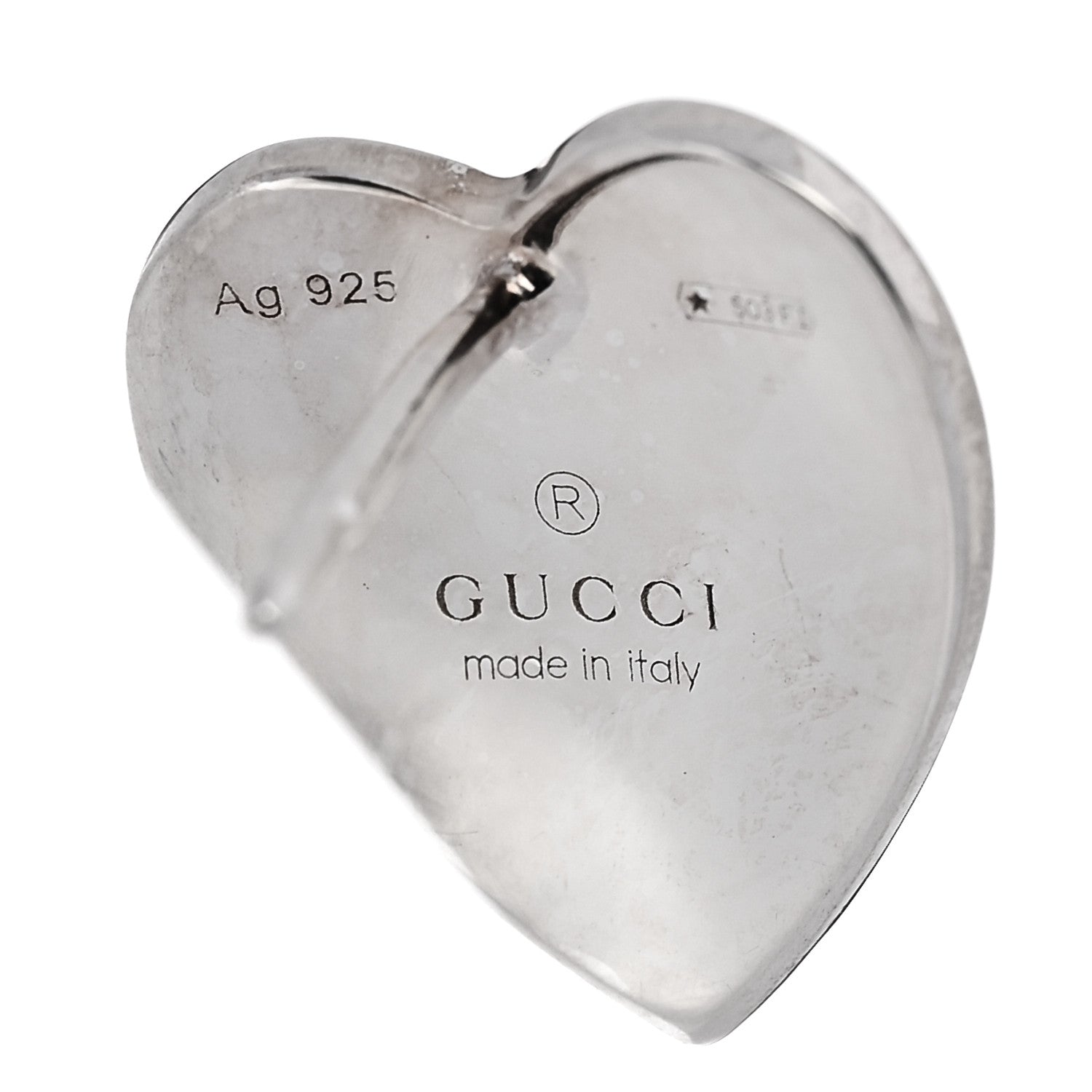 GUCCI シルバー エナメル インターロッキングG ハート スタッドピアス ブルー(代金引換)