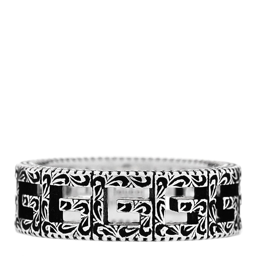 GUCCI スターリングシルバー ワイド スクエアG バンドリング 57 8(代金引換)