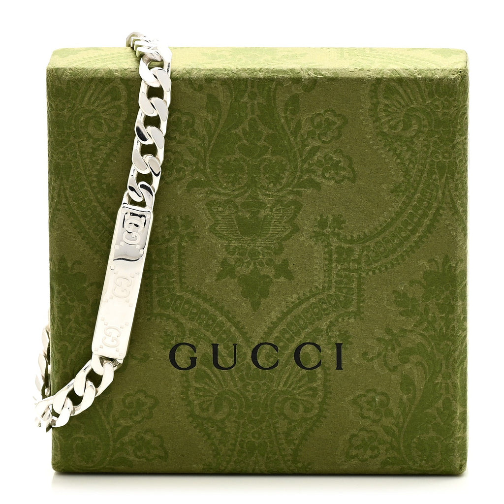GUCCI スターリングシルバー GG ID チェーンブレスレット(代金引換)