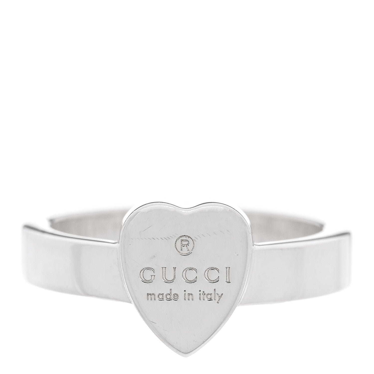 GUCCI スターリングシルバー トレードマーク ハートリング 56 7.5(代金引換)