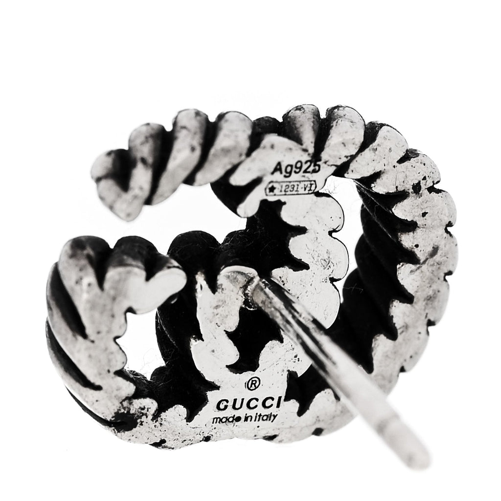 GUCCI スターリングシルバー トルション ダブルG ピアス(代金引換)