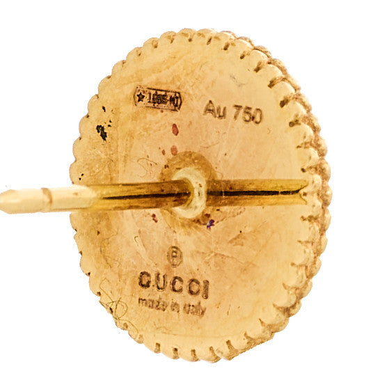 GUCCI 18Kイエローゴールド エナメル アイコンブルームスイヤリング(代金引換)