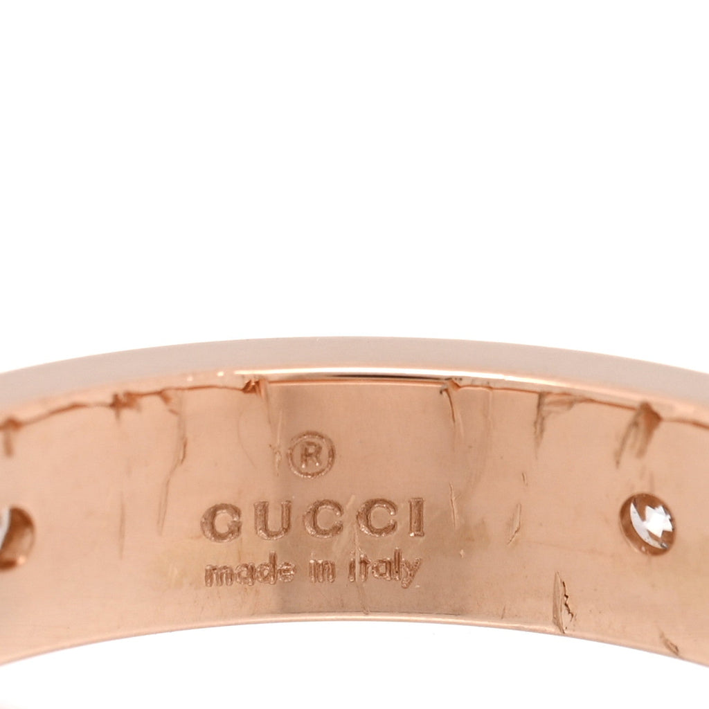 GUCCI 18Kローズゴールド ダイヤモンド アイコンバンドリング 49 4.75(代金引換)