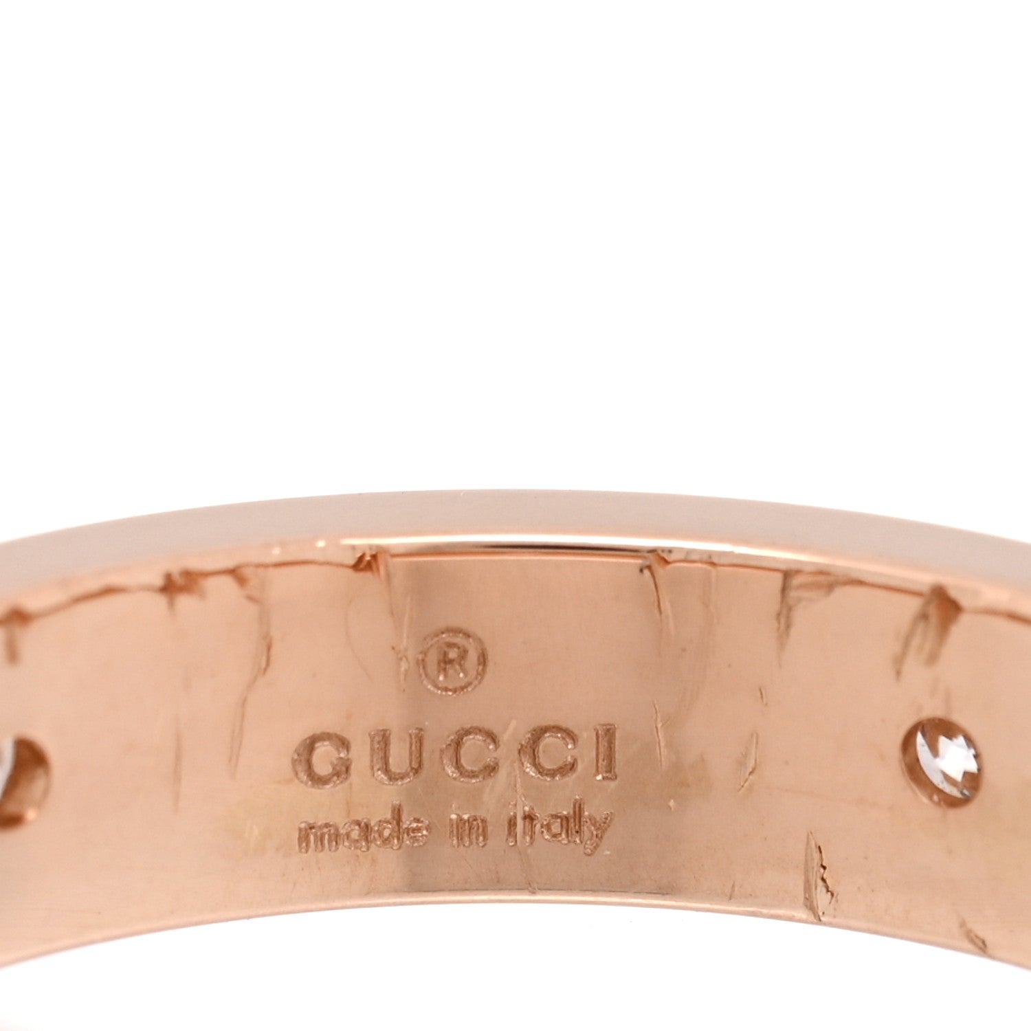 GUCCI 18Kローズゴールド ダイヤモンド アイコンバンドリング 49 4.75(代金引換)