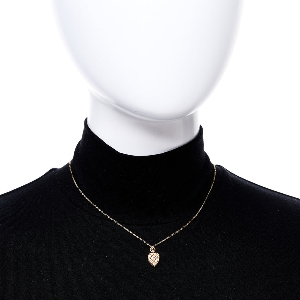 GUCCI 18Kイエローゴールド ダイアマンティッシマ ハートペンダント ネックレス(代金引換)