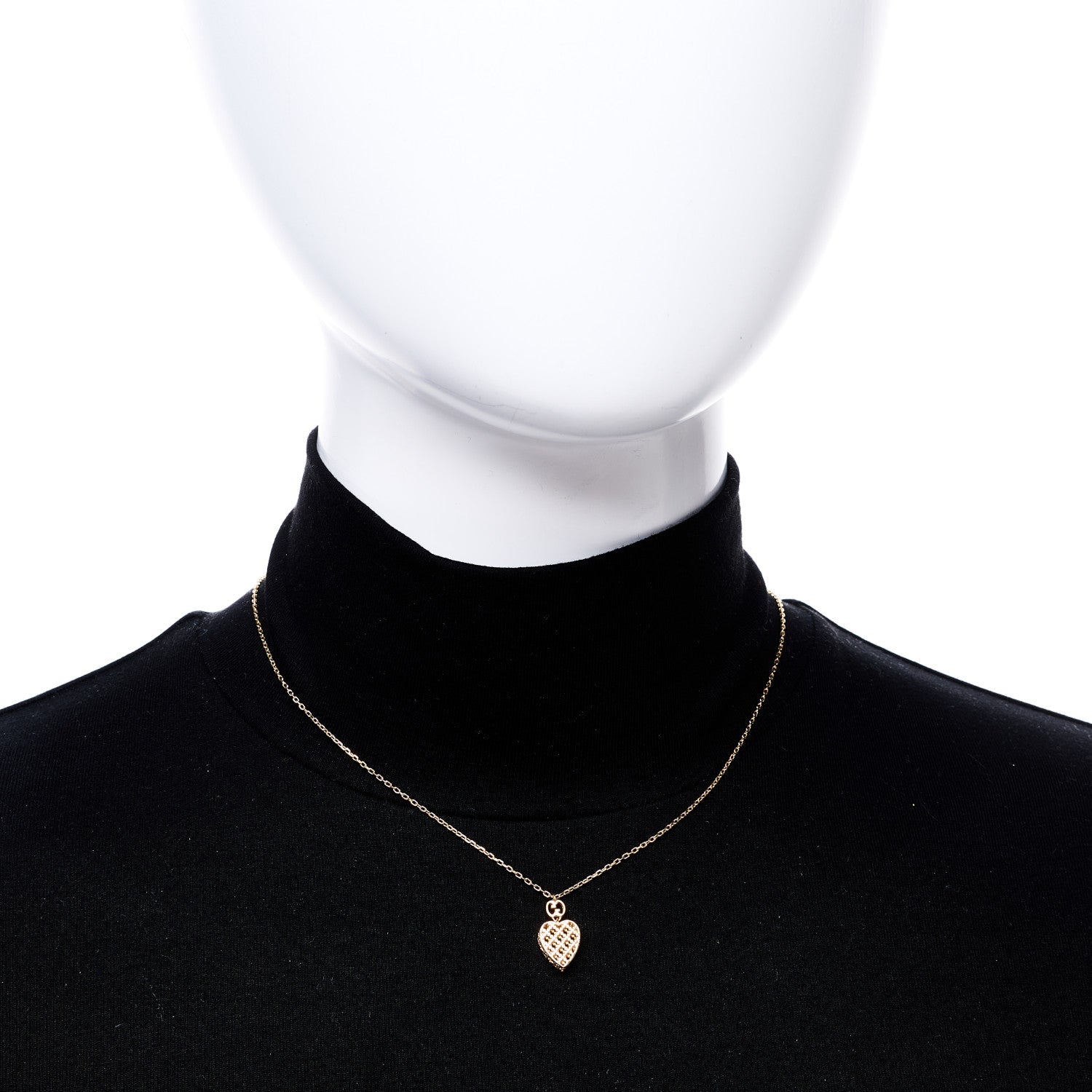 GUCCI 18Kイエローゴールド ダイアマンティッシマ ハートペンダント ネックレス(代金引換)