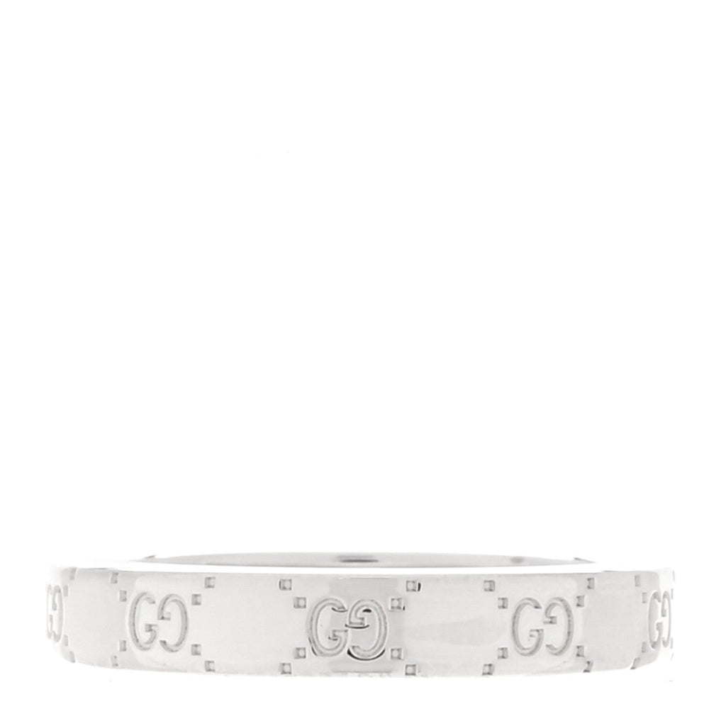GUCCI スターリングシルバー シグネチャー GG ナローバンドリング 58 8.25(代金引換)