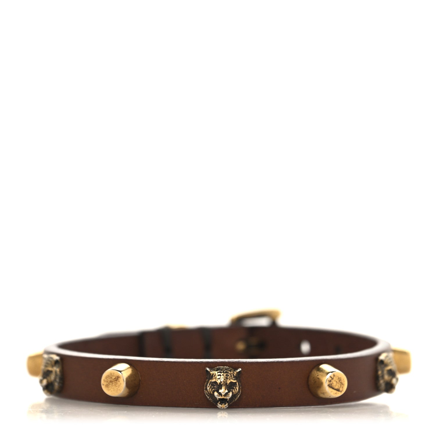 GUCCI カーフスキン フェリーネヘッド スパイク ブレスレット クオイオ(代金引換)