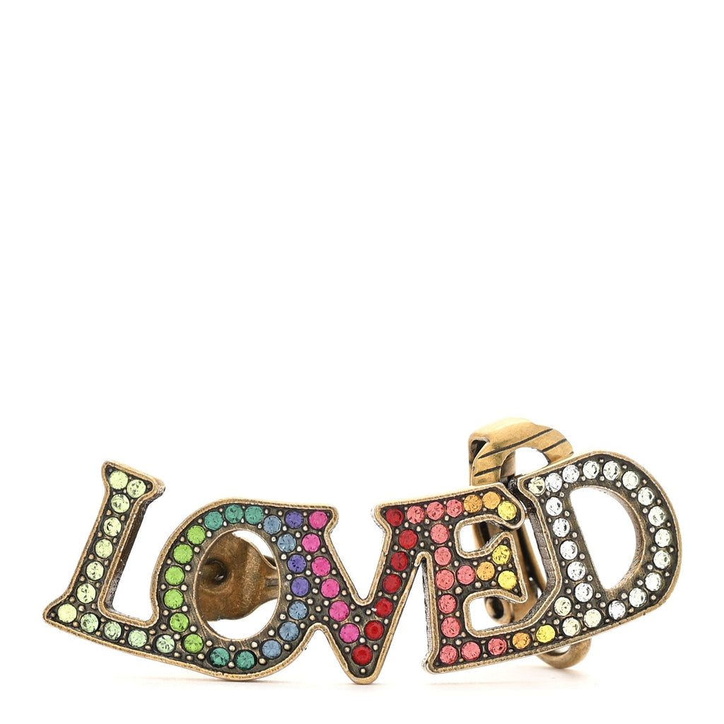 GUCCI ゴールドクリスタル ラヴドイヤーカフイヤリング マルチカラー(代金引換)