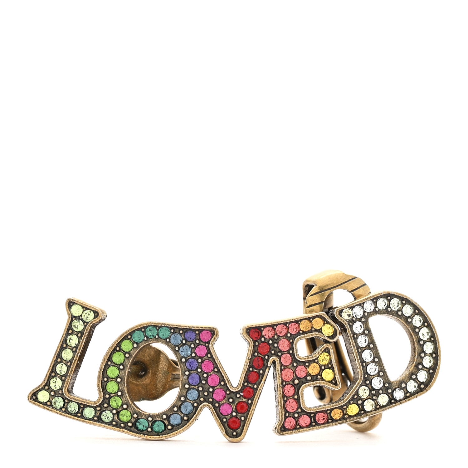 GUCCI ゴールドクリスタル ラヴドイヤーカフイヤリング マルチカラー(代金引換)
