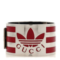 GUCCI X ADIDAS メタル エナメル カフ ブレスレット シルバーレッド(代金引換)