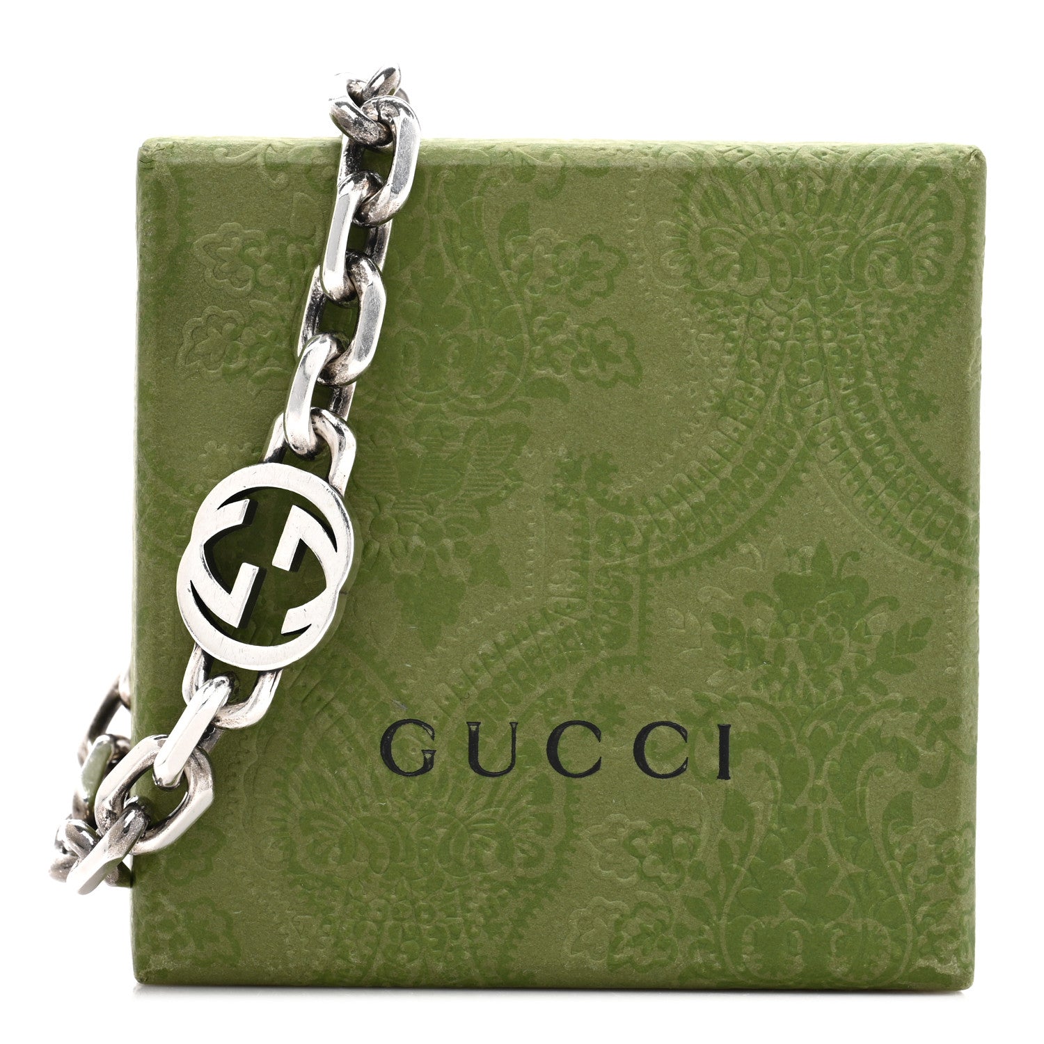 GUCCI スターリングシルバー インターロッキングG リンク ブレスレット(代金引換)