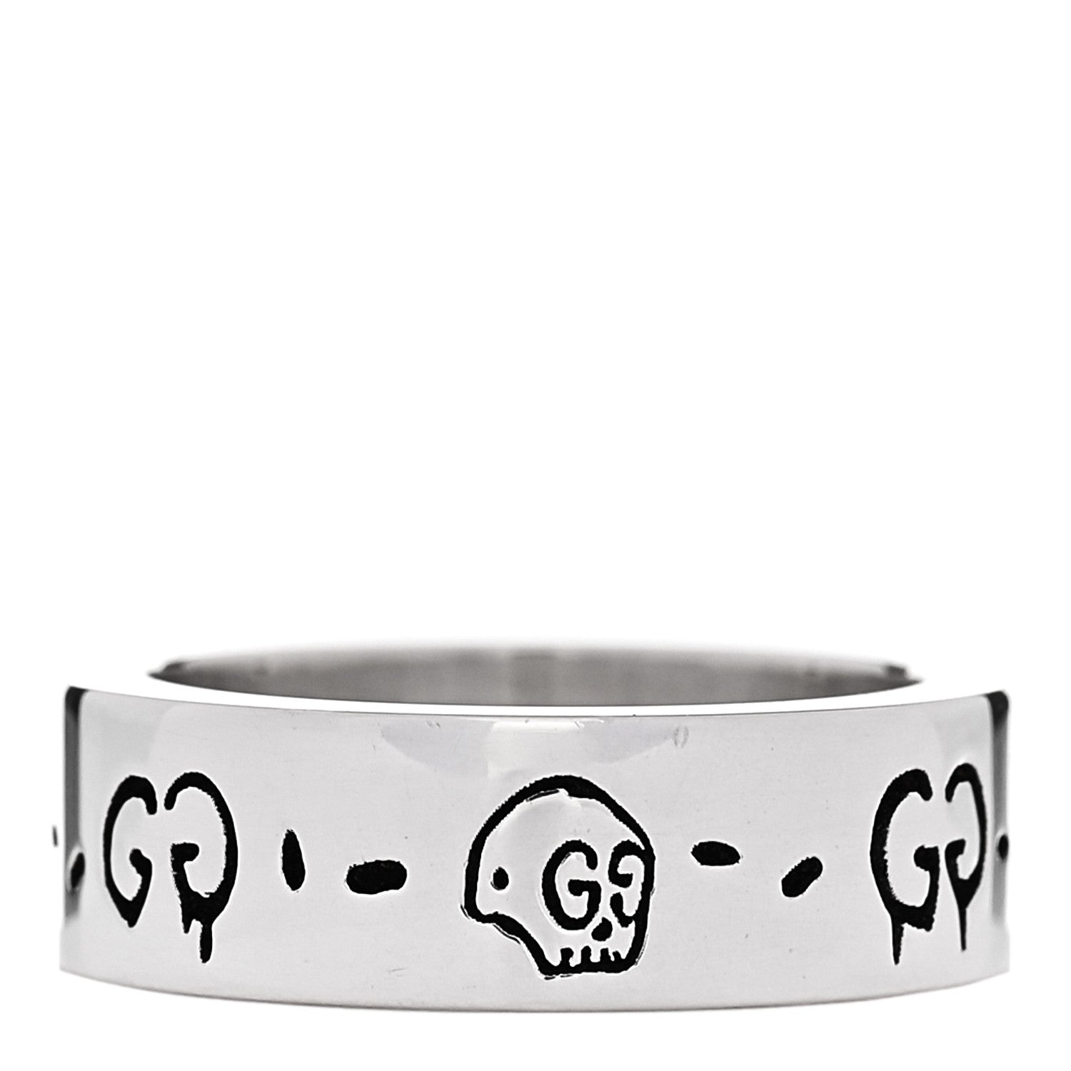 GUCCI スターリングシルバー 6mm GucciGhost ハムレット スカルリング 50 5.25(代金引換)