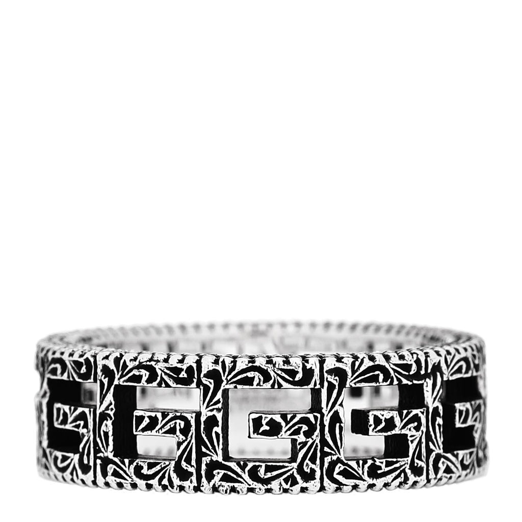 GUCCI スターリングシルバー ナロー スクエアG バンドリング 58 8.25(代金引換)