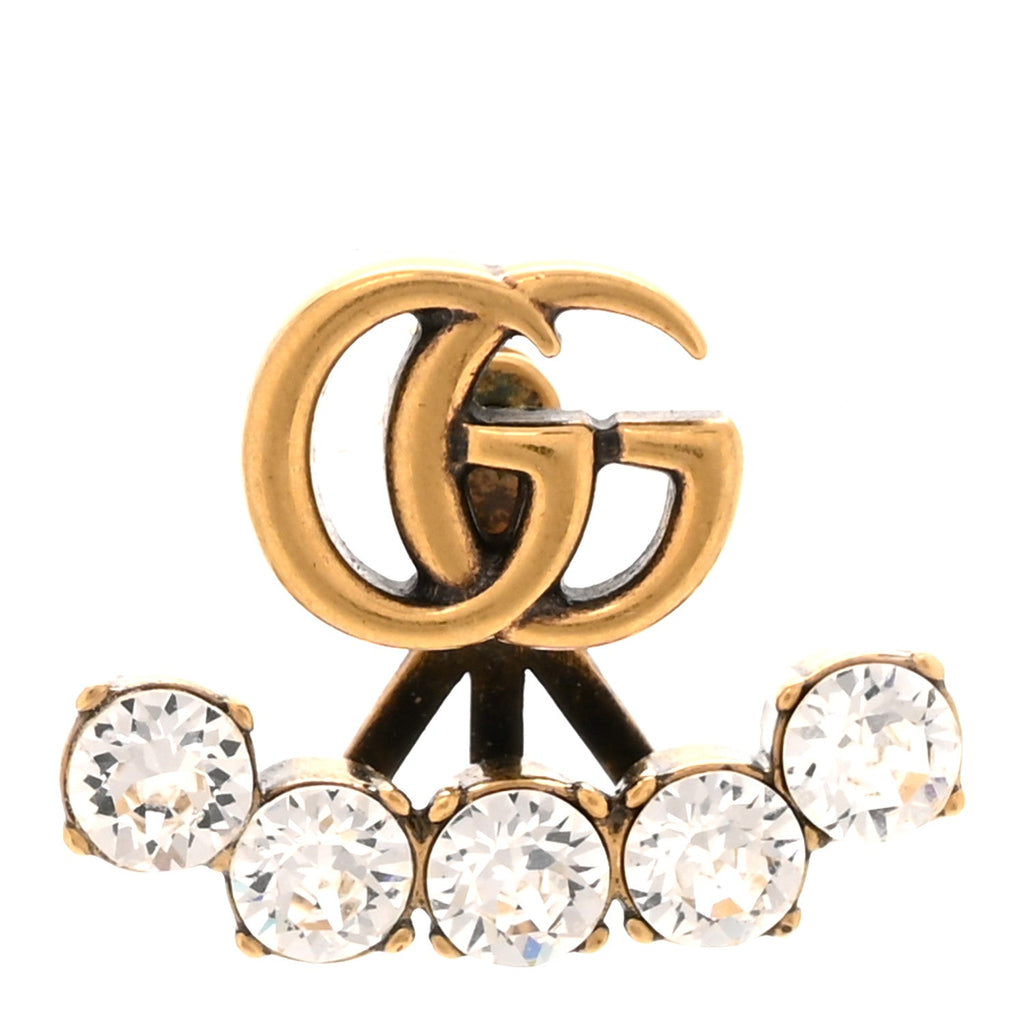 GUCCI クリスタル シングル GG ピアス ゴールド(代金引換)