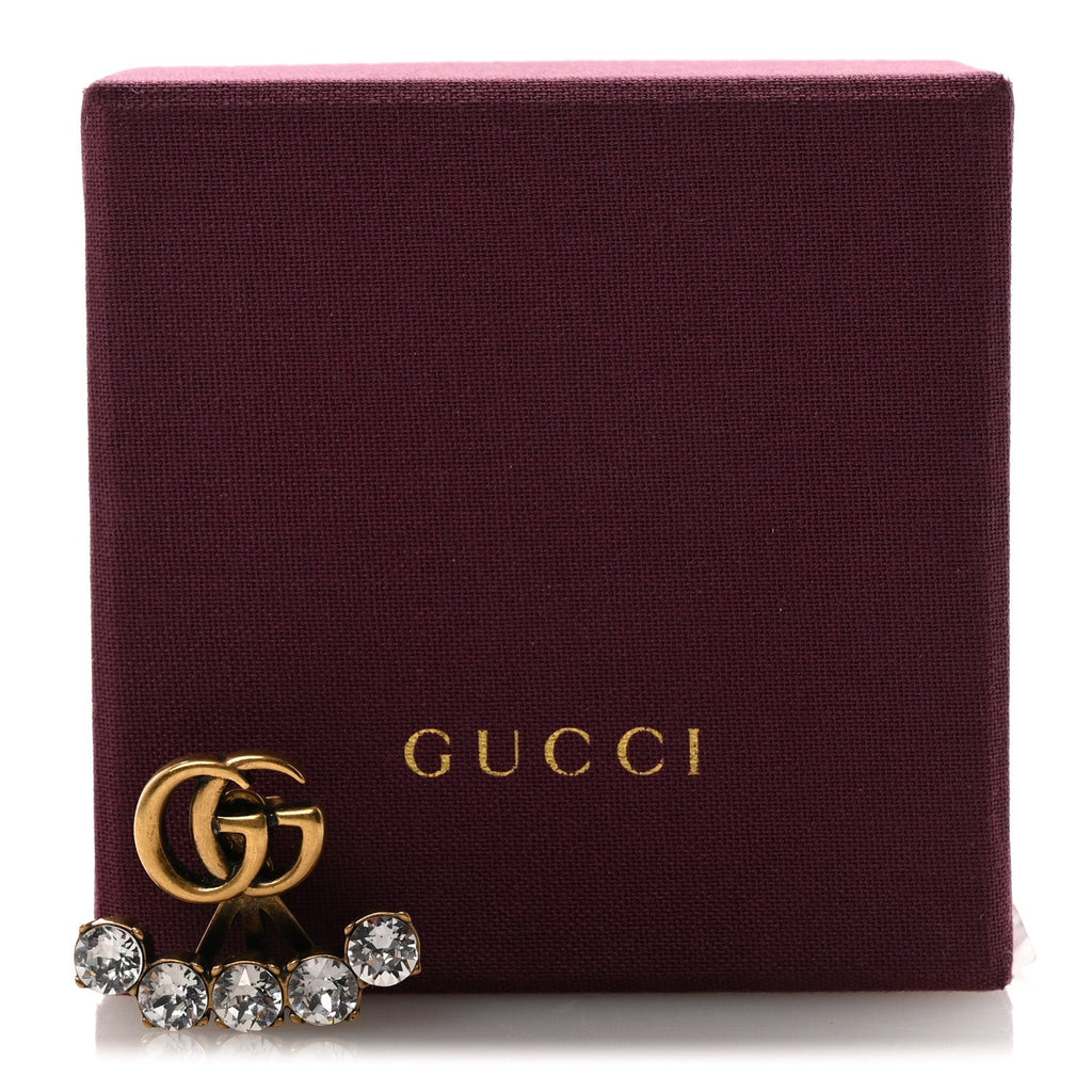 GUCCI クリスタル シングル GG ピアス ゴールド(代金引換)