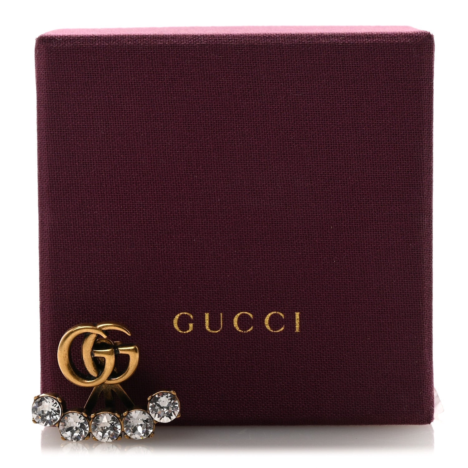 GUCCI クリスタル シングル GG ピアス ゴールド(代金引換)