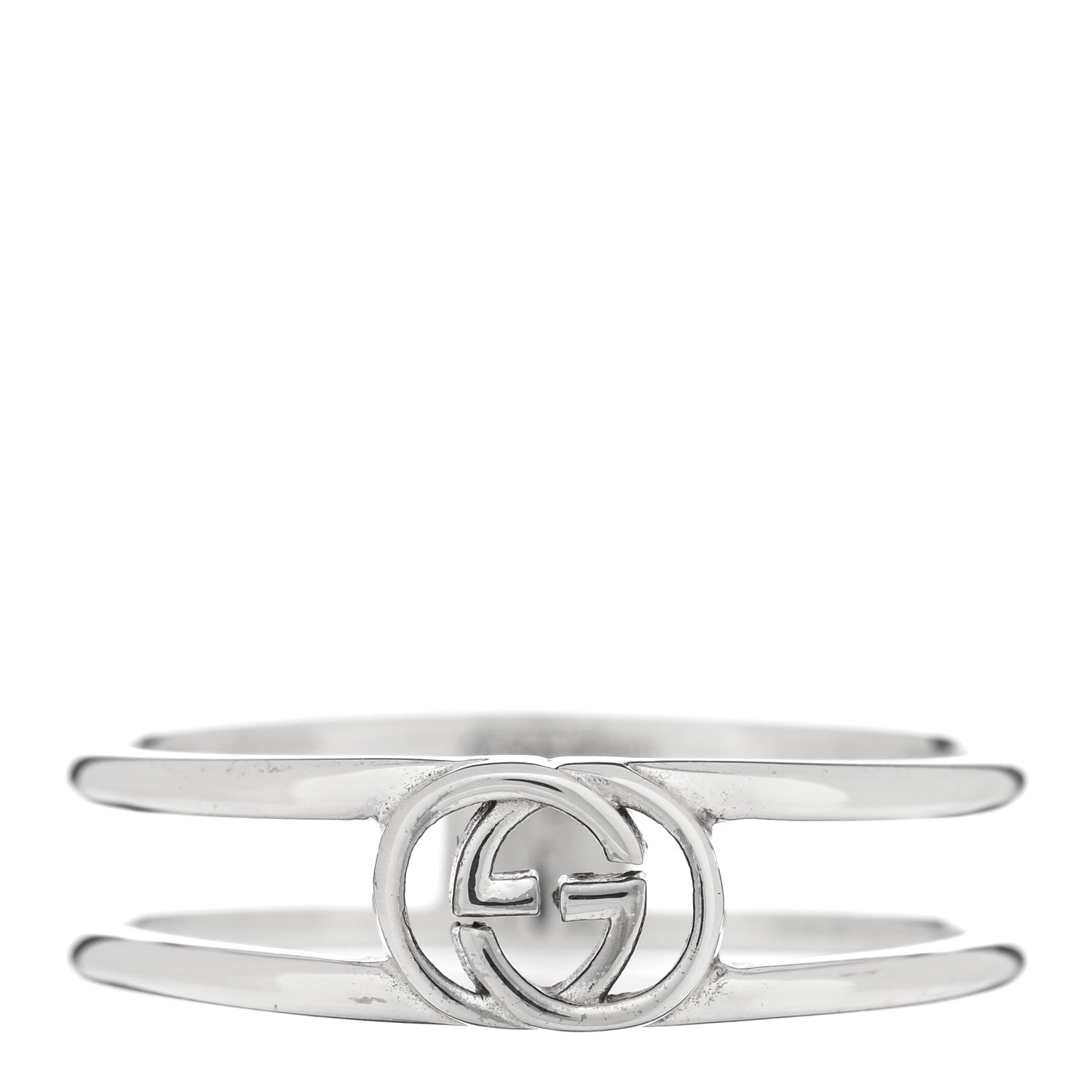 GUCCI スターリングシルバー 6mm インターロッキングG オープンバンドリング 61 9.5(代金引換)