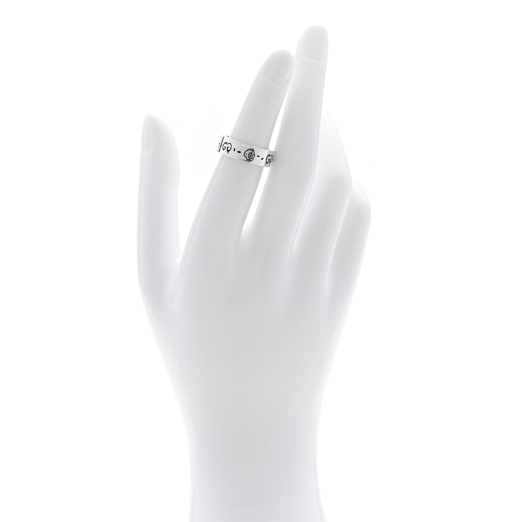 GUCCI スターリングシルバー 6mm GucciGhost ハムレット スカルリング 50 5.25(代金引換)