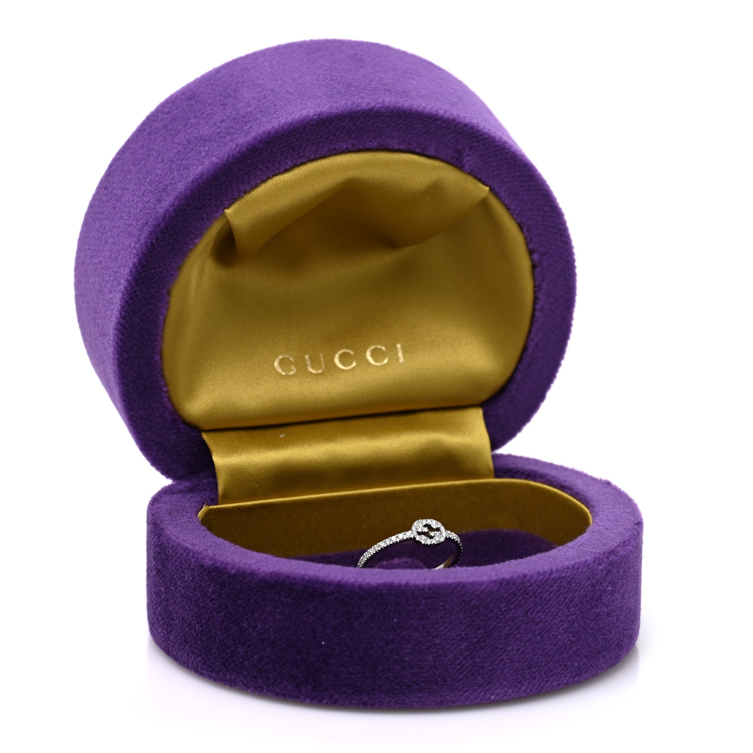 GUCCI 18Kホワイトゴールド ダイヤモンド インターロッキングGリング 53 6.5(代金引換)