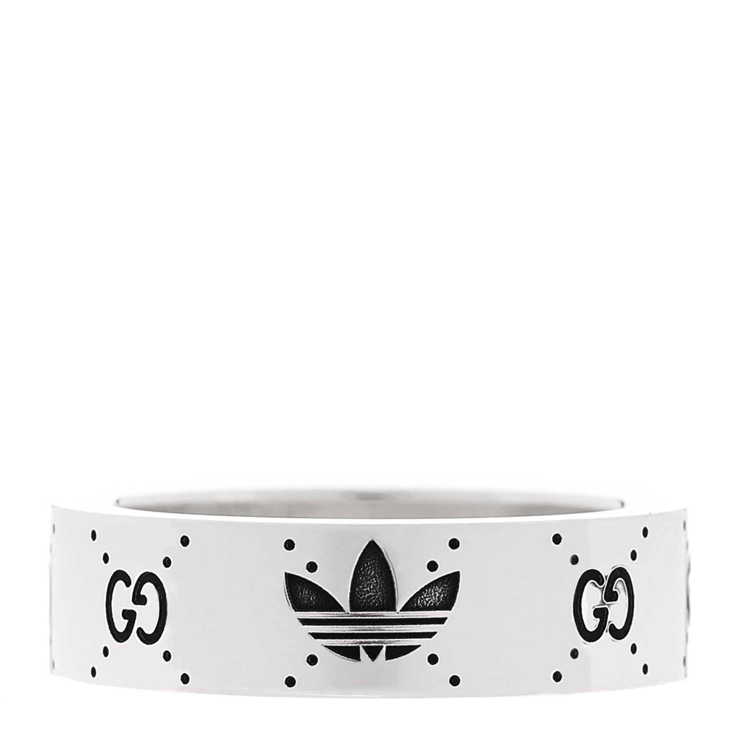 X ADIDAS スターリングシルバー トレフォイル GGモノグラムバンドリング 55 7.25(代金引換)