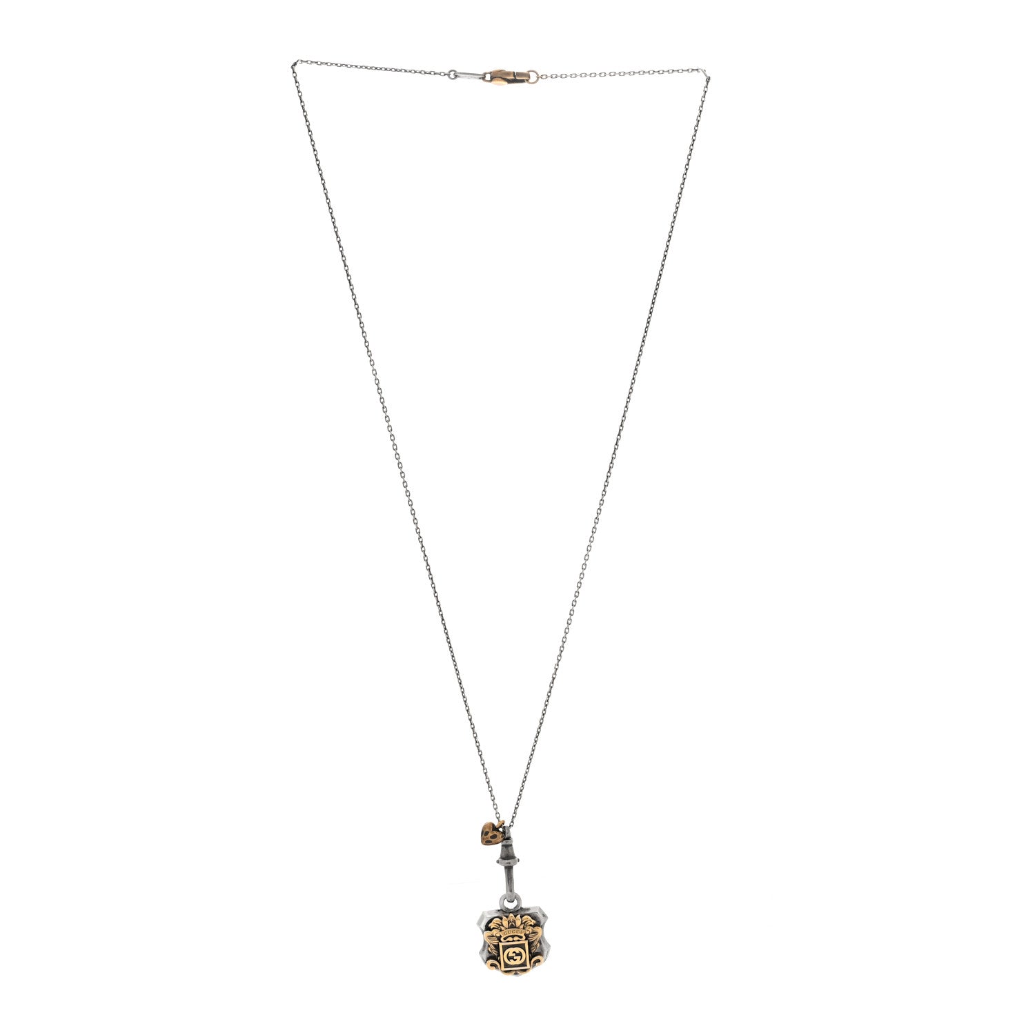 GUCCI シルバー クレストネックレス ゴールド(代金引換)
